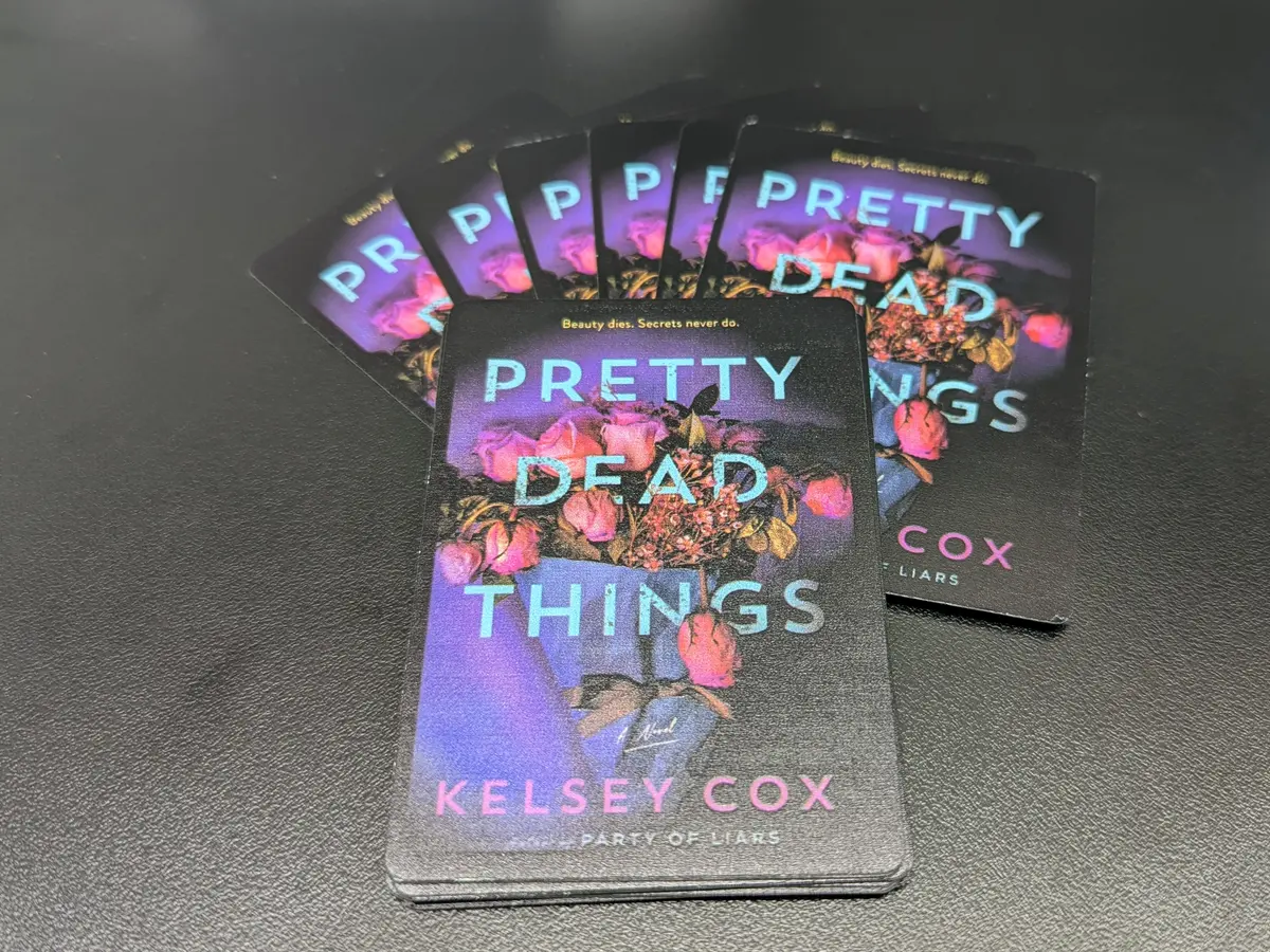 A fanned stack of finished custom printed cards